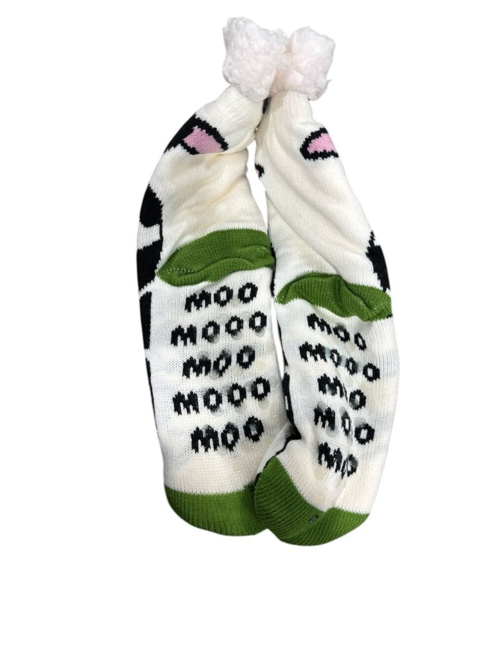 Sherpa-Lined Cow-Themed Non-Slip Cozy Socks One Size Soft & Warm Fun Farm Animal - Picture 5 of 5